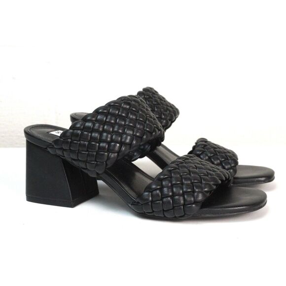 Steve Madden Daphnee Square Block Braided Heel Sz 6 EUC Classic Trendy Romantic - Picture 2 of 8